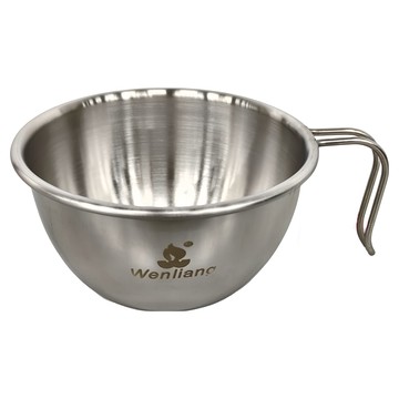 WEN LIANG 文樑 小白金鋼碗 304#不鏽鋼18-8 表面拋光 內部沙面 台灣製  不鏽鋼色  1個