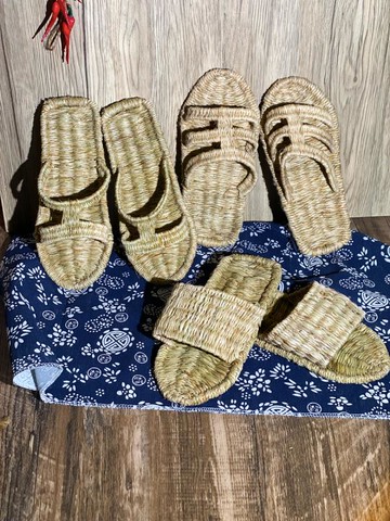 純手工草鞋編織麻鞋居家拖鞋人字拖男士夏個性包頭復古涼鞋女紅軍