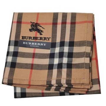 BURBERRY 經典駝色格紋戰馬圖騰刺繡字母LOGO帕領巾(48CM)