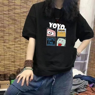 台灣现貨 大碼短袖 圓領上衣 韓版短袖 寬鬆上衣 純棉上衣 女生短袖 t恤女 上衣 短袖女 短袖上衣 短袖T恤 韓風短袖