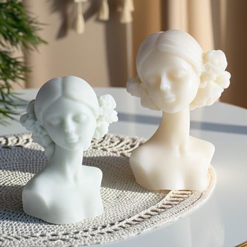 韓式立體少女人像女孩香薰蠟燭美女硅膠模具石膏擺件手工diy伴手