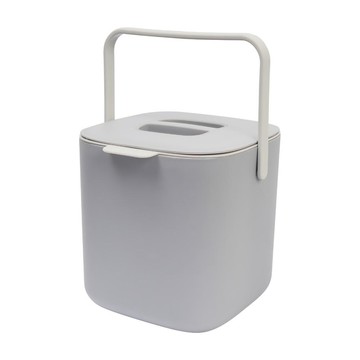 廚餘桶 TRENY 瀝水款廚餘桶回收桶5L-淺灰色