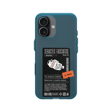 iPhone 17 Clear (相機按鈕) 夜幕藍 - Marine Debris - 塑膠瓶條紋平鮋