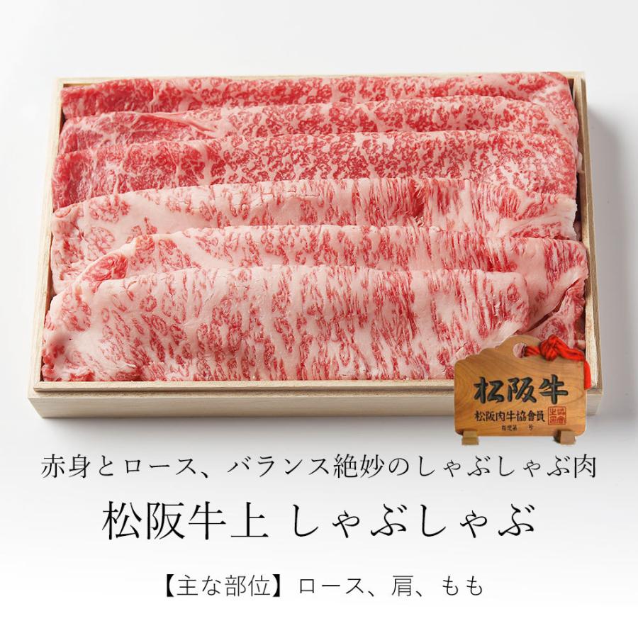 お歳暮 御歳暮 松阪牛 ギフト しゃぶしゃぶ 上  ロース 肩 もも  500ｇ