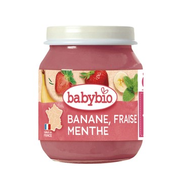 【法國Babybio】生機香蕉草莓泥130gX6