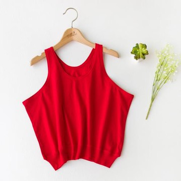 本命年大紅背心純棉中老年女士工字背心全棉寬松大棉奶奶 B585758