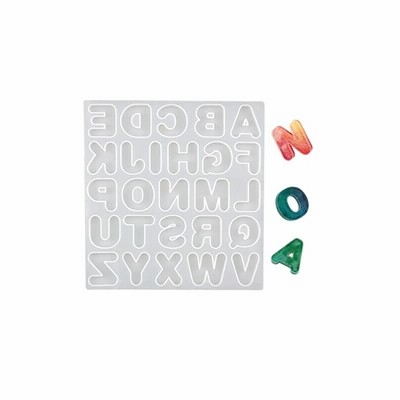 【即納】YFFSFDC レジン アルファベット シリコンモールド人気 ハンドメイド丸文字DIY レジン型 POP 英字 ローマ字 イニシャル 大文字 英語 文字 アクセサリー パーツ キーホルダー ネ