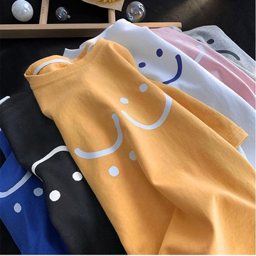S~XL 扁嘴笑臉 反笑扁嘴 純棉 短T 情侶T【Y0915】MIT 情侶裝 快速出貨 短袖T恤 加大尺寸 班服 團體服