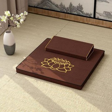 打坐墊禪墊蒲團冥想靜坐家用折疊加厚寺用布藝蓮花椰棕盤