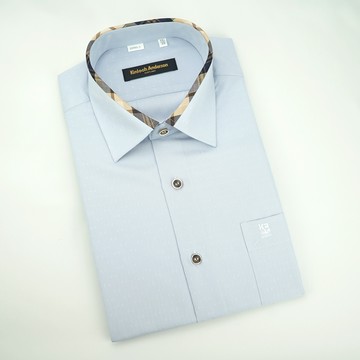 【金‧安德森】經典格鑲領灰色吸排窄版長袖襯衫