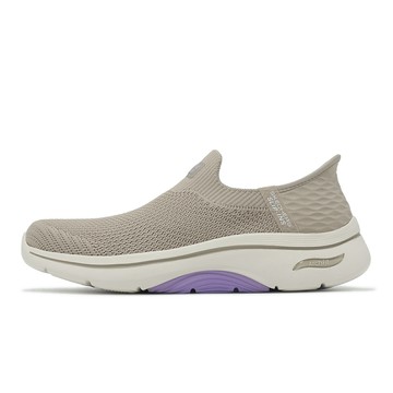 Skechers 休閒鞋 Go Walk Arch Fit 2-VAL Slip-Ins 女鞋 米紫 套入式 健走鞋 125310TPLV
