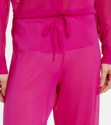 Dries Van Noten High-rise silk-blend wide-leg pants