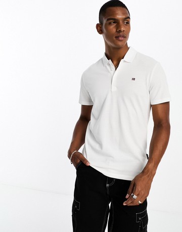 Napapijri Ealis short sleeve polo shirt in white