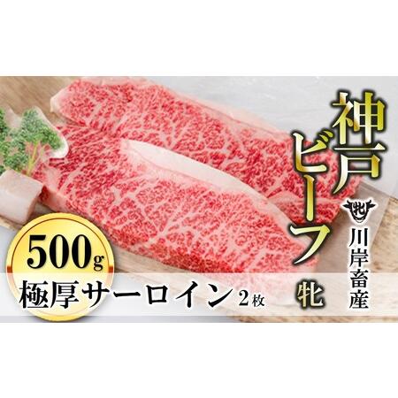 ふるさと納税 極厚サーロインステーキ2枚:約500g 川岸畜産 (40-9) 兵庫県西脇市