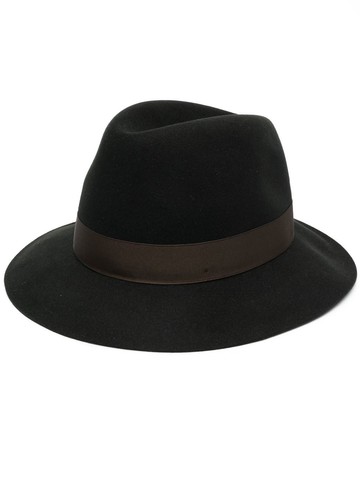 Borsalino - ribbon-trimmed fedora hat - women - Felt - 59 - Green