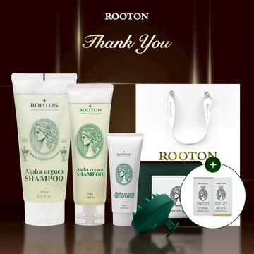 快速出貨【ROOTON】感謝有你！植萃洗髮精200ml+植萃洗髮精70ml+植萃護髮素30ml+頭皮按摩梳+沐浴膠5ml+身體乳5ml+燙金禮袋(閨密閨蜜友誼友情心意禮物)