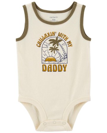 Baby Chillaxin' With My Dad Tropical Tank Bodysuit