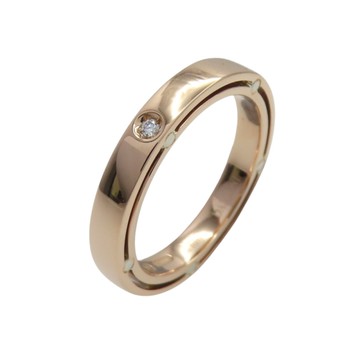 【二手名牌BRAND OFF】DAMIANI 戴美安妮 18K玫瑰金 鑽石 D.Side 戒指