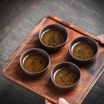 復古紫砂茶杯主人杯茶碗 禪茶一味 舍得 天道酬勤 寧靜致遠單茶杯