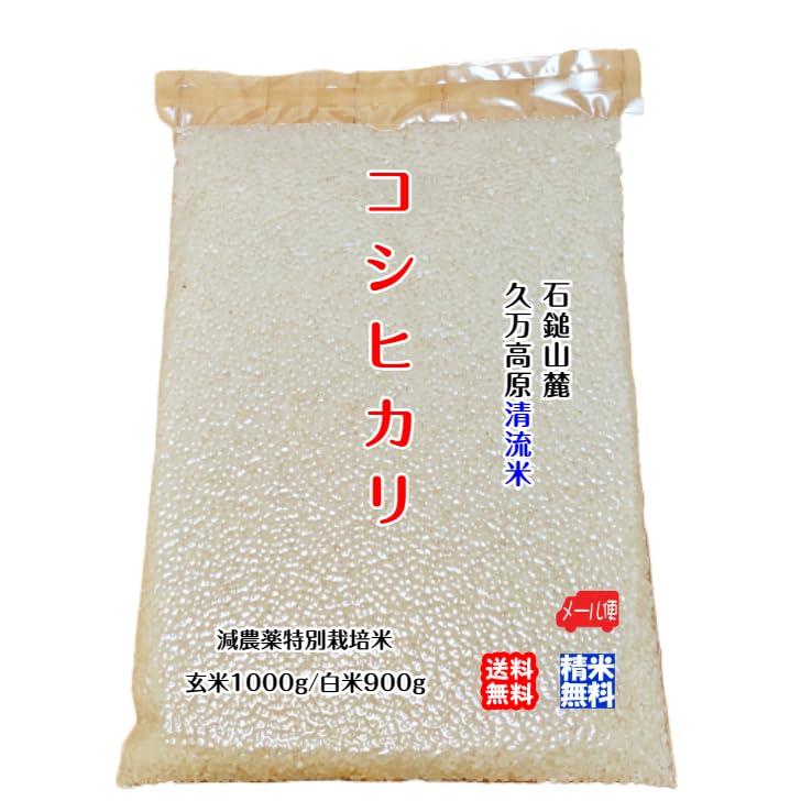 宇和海の幸問屋 2023年産 石鎚山麓 久万高原 コシヒカリ 玄米 1kg 清流米 減農薬 特別栽培米