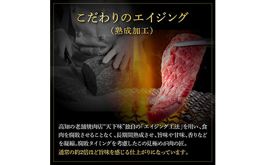 天下味 エイジング工法 熟成肉 土佐和牛 特選カルビブロック 500g エイジングビーフ カルビ 牛 ブロック 国産 肉 牛肉 和牛 人気 老舗焼肉店 冷凍 新鮮 真空パック 高級 お祝い 高知 高知県 芸西村 故郷納税 27000円 返礼品 贈り物 贈答 ギフト