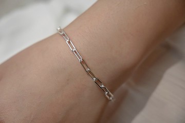 基礎 方形粗鍊手鍊/腳鍊-大 SV925 迴紋針鍊 男鍊