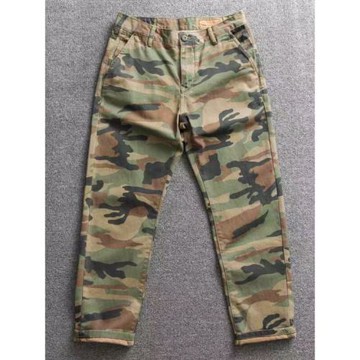 純棉迷彩休閑褲男美式復古寬松加肥特大碼直筒工裝200斤220胖子潮