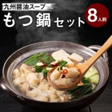 もつ鍋セット 8人前(もつ800g) 濃縮醤油スープ(田川市)