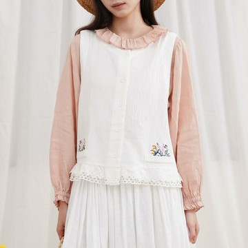 日系蕾絲刺繡背心032710