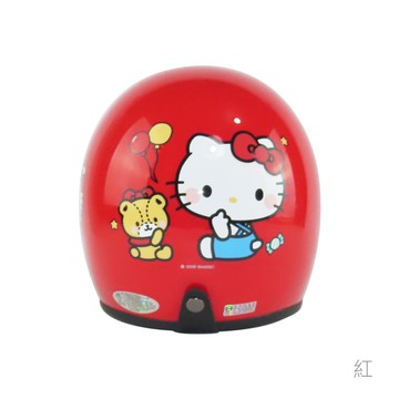 華泰 安全帽 K-803 KT06 KITTY 小熊款 紅色 復古帽 全拆洗 卡通圖案 正版授權 半罩