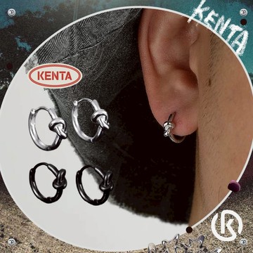 引力繩結耳環 銀色耳圈 中性極簡風 男生日常飾品 中性耳飾 健太選物⋆˖°