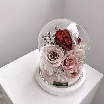 Flora Flower永生花大玻璃罩夜燈-喜氣洋洋