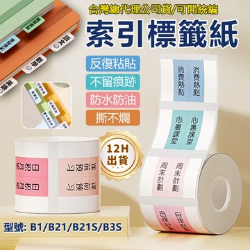 台灣現貨 索引標籤紙 標籤紙 精臣標籤紙B21pro B1 B21S B3S B4 重點標記貼 記事本貼紙 手賬本標籤紙