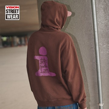 VISION STREET WEAR 復刻圖案 美式街頭 寬鬆拉鍊衛衣帽衫外套 男女同款 V241NB9001