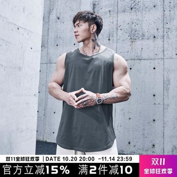 GYMDOG自制潮牌運動背心男夏季純色百搭無袖坎肩T恤健身訓練衣服