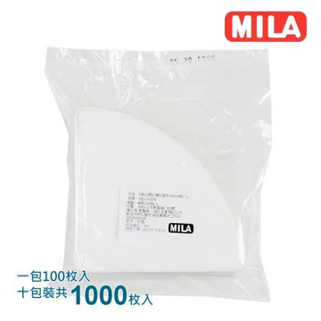 MILA V型(錐型)漂白02濾紙1000枚入