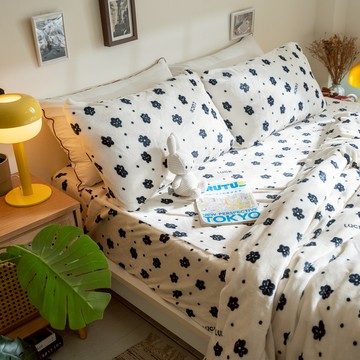 棉床本舖｜花式幸運 ❱ 法蘭絨床包/兩用毯 - S1單人床包組/含枕套