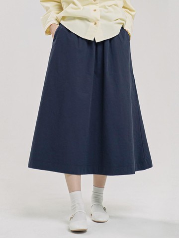 Chino A-Line Cotton Skirt [Navy] (241401SNV)