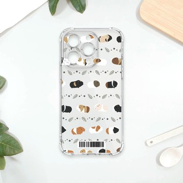 TRON IPhone 15 PRO 走來走去天竺鼠不同方向 四角防摔載具殼 軟殼 手機殼