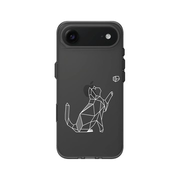 iPhone Air Clear (相機按鈕) 酷墨灰 - Animal Silhouette / 動物剪影 - 幾何-動物系列/球與貓