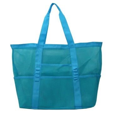 時尚分隔大容量沙灘袋 藍綠色 尺寸43x20x39公分  1個