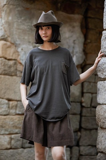 復古文青 純棉針織短袖T恤