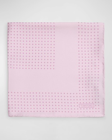 Men's Mulberry Silk Polka Dot-Print Pocket Square