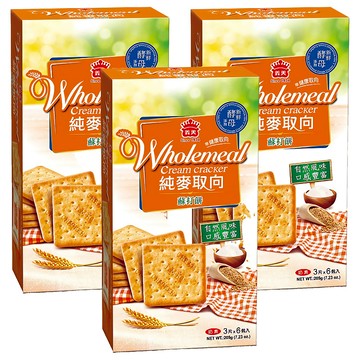 義美 純麥取向蘇打餅乾  205g  3盒