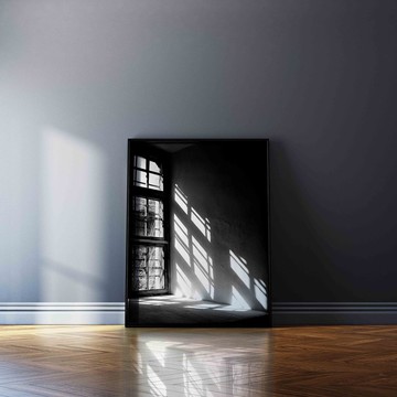 窗影－工作室/插畫/空間設置/邊櫃擺設/走廊擺設/客廳掛畫/黑白畫