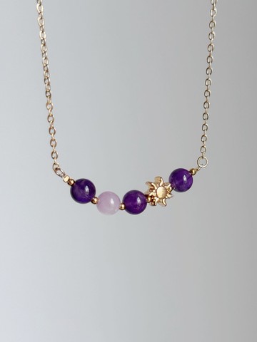 【新年新希望】紫水晶 紫鋰輝 小太陽 | 內在情緒療癒 | 水晶項鏈