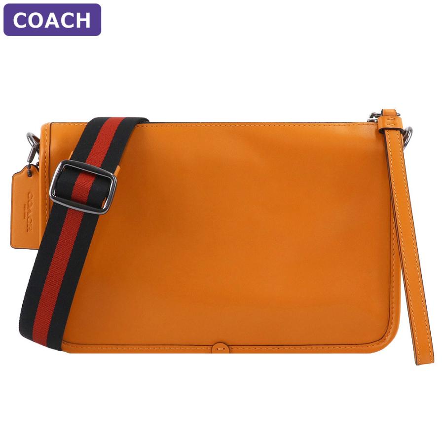 ショルダーバッグ COACH レザー 斜めがけ 旅行サブ 黄色 保存袋付き