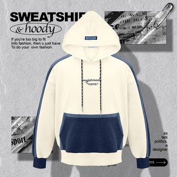 三代多拼接內刷毛帽T