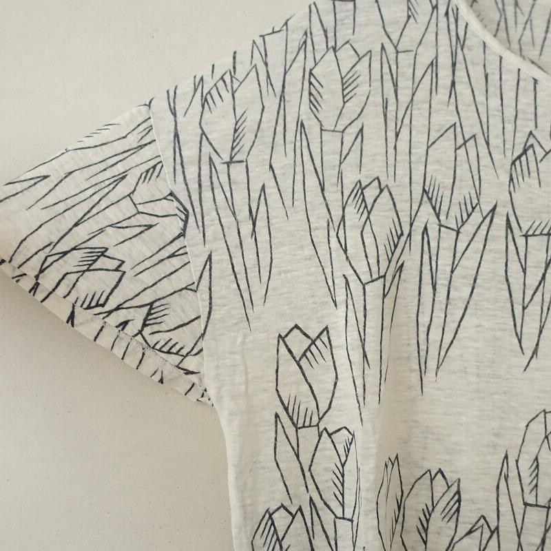 ミナペルホネン tulipani リネンTシャツ ミナペルホネン mina perhonen multiple dpt コットンプリント