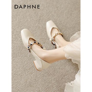 達芙妮法式瑪麗珍鞋女2026新款秋冬粗跟小皮鞋晚晚小跟單鞋樂福鞋